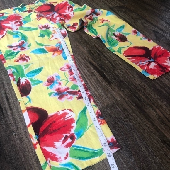 Lauren Ralph Lauren Linen Butter Yellow Floral Cropped Pants - Picture 7 of 11